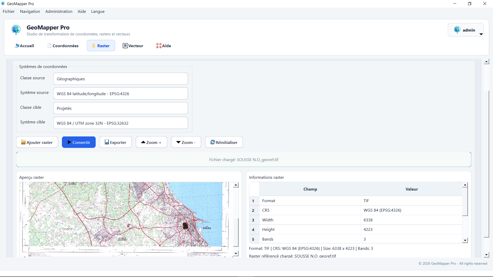 GeoMapper Pro raster ground control point workflow